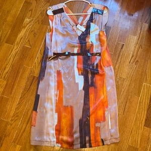 Rozae Nichols Orange and Brown Dress